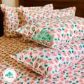 Peach Perfect - 100% Egyptian Cotton Flat Bed Sheet with 4 Pillow Covers - Comfortable Bedding Set by The Beds Online. 