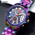 Anedshaop MINI FOCUS Motley Watches for Men Fashion Sport Chronograph Quartz Wristwatch with Date Luminous Hands Stainless Steel Strap Man Affordable. 