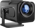 New HY320 Mini Portable Auto Keystone Projector, Native1080P 4K FHD, Support 10,000 Lumens with WiFi 6, BT 5.0, 180 Degree Rotation, Built-in Android 11.0 - Black. 
