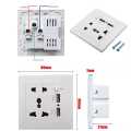 USB Wall Socket Universal Wall Socket Panel With 2 USB Port Plug Charger AC 110-250V 13A. 