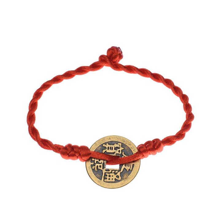 Lucky Red String Feng Shui Copper Bracelet Bangle Handmade Adjustable Attract Wealth Bracelet for Women Men