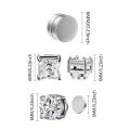 【ThinkWay】Crystal Strong Magnetic Ear Stud Clip Earrings for Men and Women Punk Round Zircon Magnet Earrings Non Piercing Jewelry. 