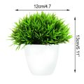 1 Pcs Artificial Plants Potted Green Bonsai Small Tree Grass Plants Pot Ornament Fake Flowers for Home Garden Decoration Wedding Party. 