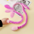 Glow Rabbit Ear Hat Headband Can Moving Bunny Ears Plush Toy Hair Hoop Headwear DENGYOUZHOU. 