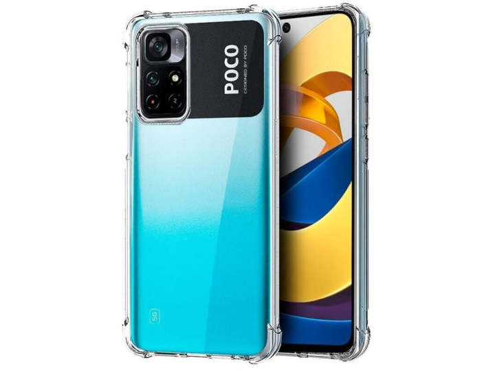 AntiShock Case for Xiaomi Mi POCO M4 Pro High Quality Clear Back Cover Soft Silicone TPU Case with anti-shock protection hardy edges fully transparent cover bumper case