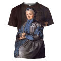 Vintage Madame de Pompadour 3D Printed T Shirt Men Retro Napoleone Rococo Style Shirt France Lady Francois Boucher Painting Tops. 