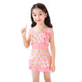 Yfashion 3pcs Girls Cotton Split Swimsuit Summer Sleeveless Breathable Bikini Swimwear With Swimming Cap For Summer Hot Spring. 