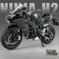kawasaki ninja h2r toys 1:9 Kawasaki H2R Ninja Motorcycles Simulation Alloy Motorcycle Model Shock Absorbers Sound and Light Collection Toy Car Kid GiftBalloons. 