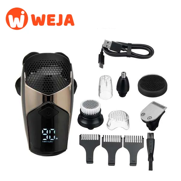 Weja [LCD Display 6D Rotary Floating Head] Electric Razor for Men Wet and Dry Bald Head Shaver 5 in 1 Hair Trimmer Hair Cutter Cordless Groomer