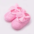 Lace Flower Bows Baby Shoes Cute Floral Cotton Anti Slip Newborn First Walkers Soft Sole Princess Baby Girl Shoes. 