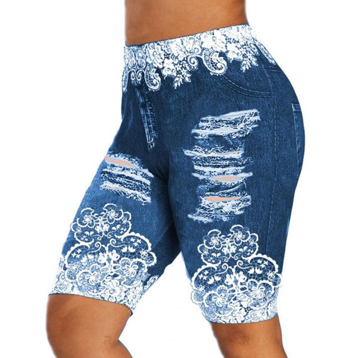 Shorts%20Women%20Print%20Ripped%20Hole%20High%20Waist%20Hip%20Lift%20Leggings%20Female%20Fitness%20Shorts%20Knee%20Length%20Skinny%20Gym%20Shorts%20short%20femme%20-%20Image%203