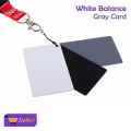 EzyMart - White Balance Card Camera Accessory 3in1 Pocket-Size Digital White Black Grey Balance Cards 18% Gray Card with Neck Strap for Digital Photography. 