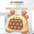 【Fanco Toy store】（NEW）HelloKimi Pop It Game Toys Gameboard Quick Push Pop Game Early Learning Press It Game Console Sensory Quick Push Game Stress Release with Music for Kids Girls Boys. 