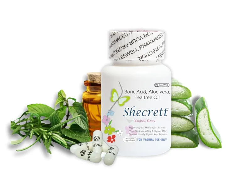 Shecrett Vaginal Caps Boric Acid Suppositories for Women Yeast
