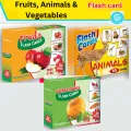 Flash Cards Fruits Animals Vegetables -150 Cards - Baby kids Early Educational Toys Gift. 