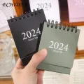 Calendar for Planing Event Log 2024 Mini Desk Calendar Spiral Coil Monthly Planner for Events Logs Office School Supplies Desk Calendar 2024. 