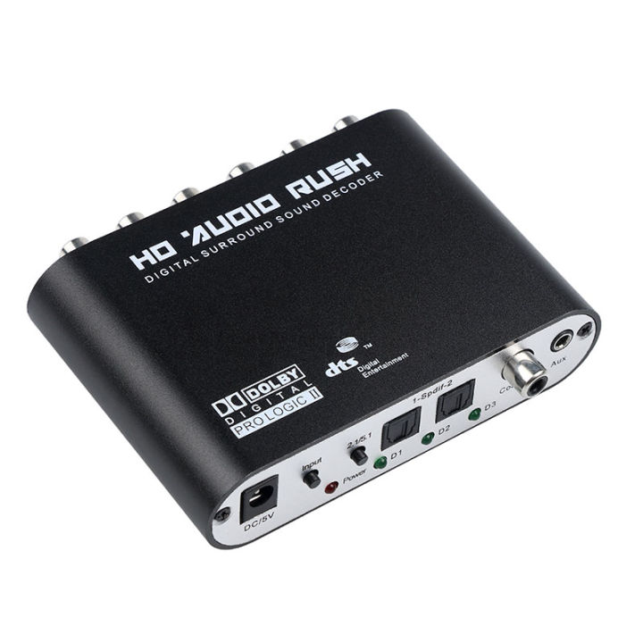5.1 Audio Gear DTS AC-3 6CH Digital Audio converter LPCM To 5.1 Analog Output 2.1 Digital Audio Decoder For DVD PC