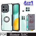 Honor X6C Shockproof Phone Case for Honor X8B X8A X7C X8C 4in1 Camera Lens Glass Screen Protector and Mobile phone holder. 