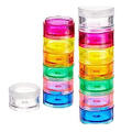 Creative 7-cell Packaging Box Cylindrical 7-cell Rotating Color Transparent Portable Packaging Box. 