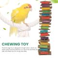 NAMUNY Parrot Toys for Large Birds Cardboard Big Bird Toys African Grey Parrot Toys Natural Wooden Bird Cage Chewing Toy with Clip. 