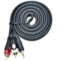 Gold Plated 3.5mm Mini Phone Stereo Male to 2 RCA 1 Male Audio Cable. 