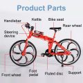 model bike Mini 1:8 Model Alloy Bicycle Toy Diecast Metal Finger Mountain Bike Racing Bend Road Simulation Collection Toys for Kids GiftParty Tableware. 