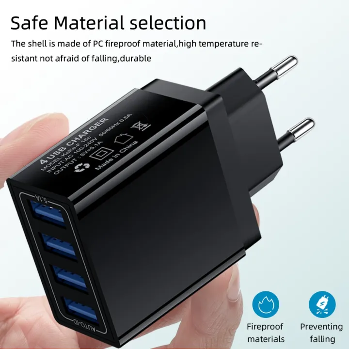 Universal%204%20Ports%20USB%20Charger%20Travel%205V/5.1A%20Phone%20Adapter%20Smart%20Charging%20Head%20For%20iPhone%20Samsung%20Smart%20Phone%20USB%20Fast%20charger%20-%20Image%203