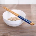 【WEJA】1 Pair of Chinese Home Kitchen Cooking Bamboo Chopsticks Natural Durable Reusable with Floral Cute Wood Chopsticks Value Gift. 