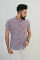 Premium Men's Red Checkered Short Sleeve Shirt - Stylish & Comfortable. 