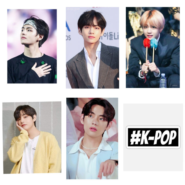 6 Pcs BTS V A4 Size Wall Decoration Sticker Posters Album Photo Sticker Poster Collection