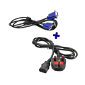 Power Cable for PC Monitors and VGA Cable 1.5. 