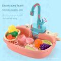 Children's electric dishwasher toy play house simulation electric kitchen wash basin circulating water washing table boys and girls. 