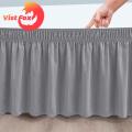 Bed Skirt with Ruffles Silky Luxurious Bed Skirt Easy Fit Non-fading Ruffles Elastic Wrap Around Bed Skirt for Southeast Asian Buyers No Shrinkage Bed Skirt. 