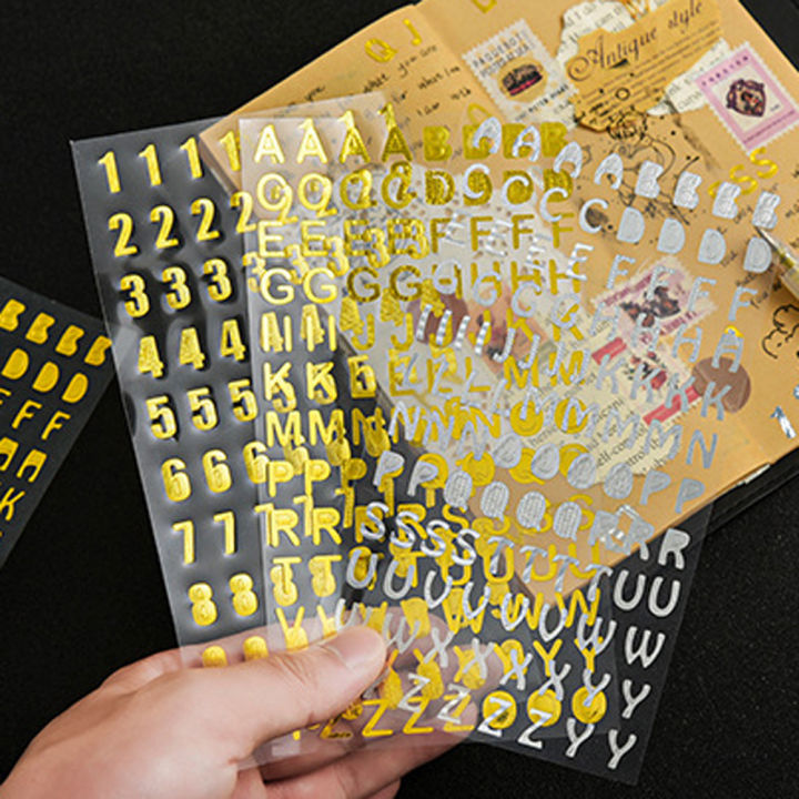 Girls Boys Cute Album Notebook Scrapbooking Journaling Decoration Tools Number Sticker Hand Book Alphabet Stickers