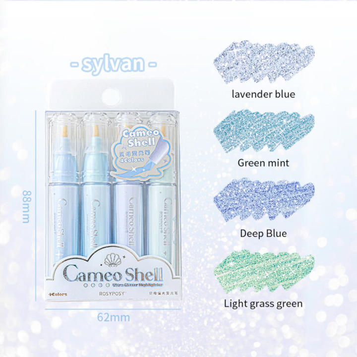 Pen DIY Hand Ledger Color Pen Fluorescent Marker Pen Box And Translucent And Sparkling Girl's Heart Fritillaria Fluorescent