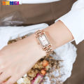 SKMEI Luxury Ladies Watch Women's Rhinestone Clock Woman Fashion Rectangular 2021 Modern Wristwatches montre femme 1690. 