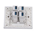 4 Port Outlet Wall Plate Ethernet Wall Plate Compatibility for Office. 