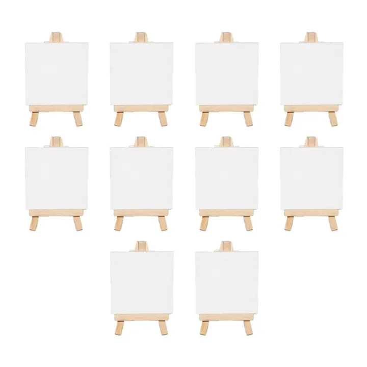 Mini Canvas Panel Wooden Easel Sketchpad Settings for Painting Craft ...