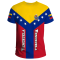 Fashion Men's T-shirt Venezuela Flag Print TShirt Men Clothing Oversized Short Sleeve Casual Streetwear Blouse Male y2k clothes. 