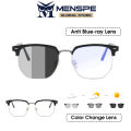 MENSPE Men Glasses Computer Glasses Photochromic Eyeglasses Fashion Semi Frame Clear Lens Glasses Blue Light Blocking Glasses Anti-blue Lens Eyes Protection Eyewear. 