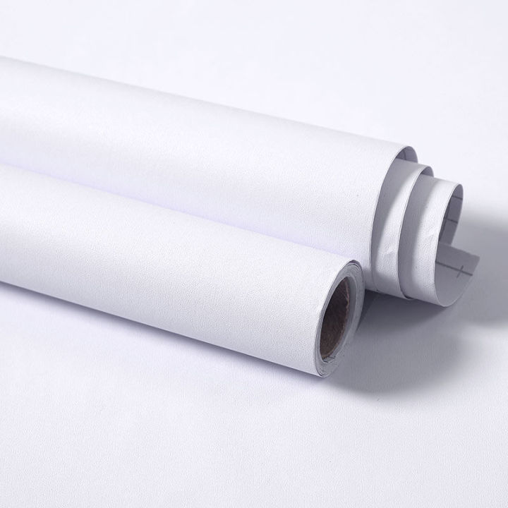 Vinyl Matte White Wallpapers Solid Color Contact Paper Self-Adhesive Wall Sticker Furnitures Covering Home Decor Walll in Rolls