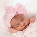 【hot】 Newborn Hospital Hat Baby Hats Nursery Beanie Cap With Bow Cute Stripe Infant Hat Soft Turban Hats For Baby Girls. 