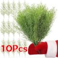 10PCS Christmas Pine Branches / Pine Stems Christmas Tree Ornament / Artificial Greenery Plants Home Decors / New Year Party Supplies / DIY Garland Crafts Bouquet Leaves. 