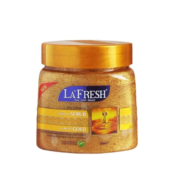 New LA'FRESH Gold Scrub Original for Body & Face 500ml