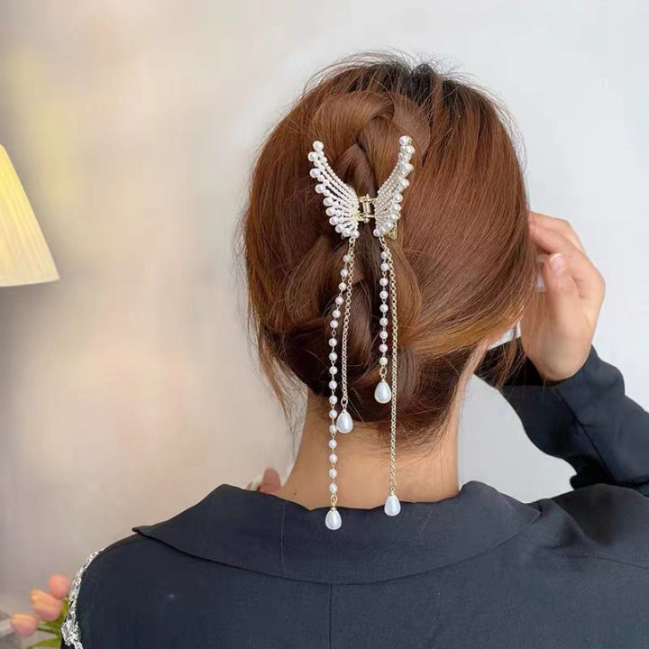 Tassel%20Butterfly%20Pearl%20Hair%20Clip%20Women%20Hair%20Claw%20Elegant%20Hairpin%20Hair%20Crab%20Hair%20Accessory%20-%20Image%204