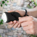 Hand Crank Solar Powered Rechargeable Flashlight LED Emergency Dynamo Torch E10993 H. 