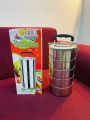 4 Layers Food Lunch Carrier Box Handle Pot Size 14 cm Stainless Steel Tiffin Box. 