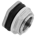 Water Tank Connector Water Pipe Connector Adapter Bulkhead Fitting SUS304 Stainless Steel Thru-Bulk Fitting for Rain Barrels,Aquariums 3/4inch. 