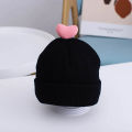 Korean Knitted Baby Hat Cute Heart Autumn Winter Warm Boys Girls Beanie Cap Soft Solid Color Infant Toddler Kids Hat Bonnet. 
