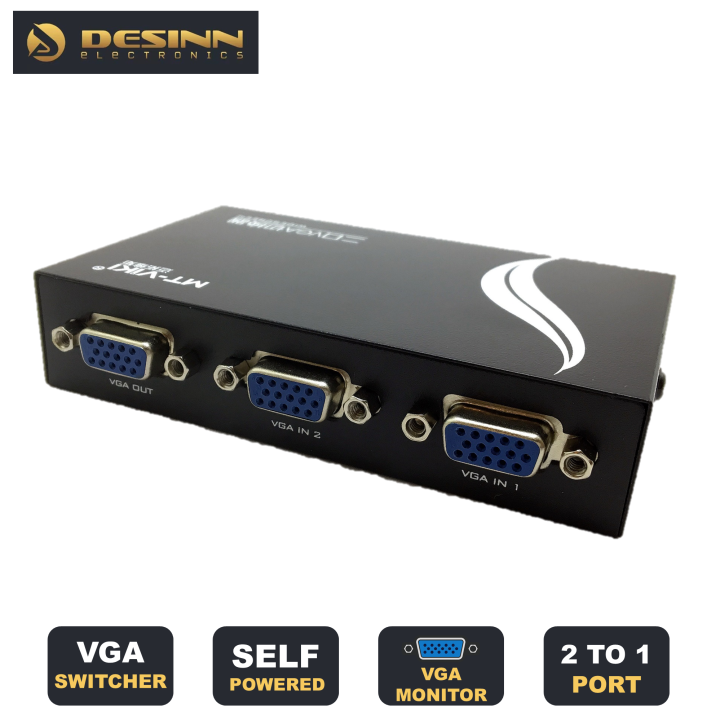 VGA SPLITTER 2 IN 1 OUT SWITCH FOR PC MONITOR SWITCHER laptop desktop computer